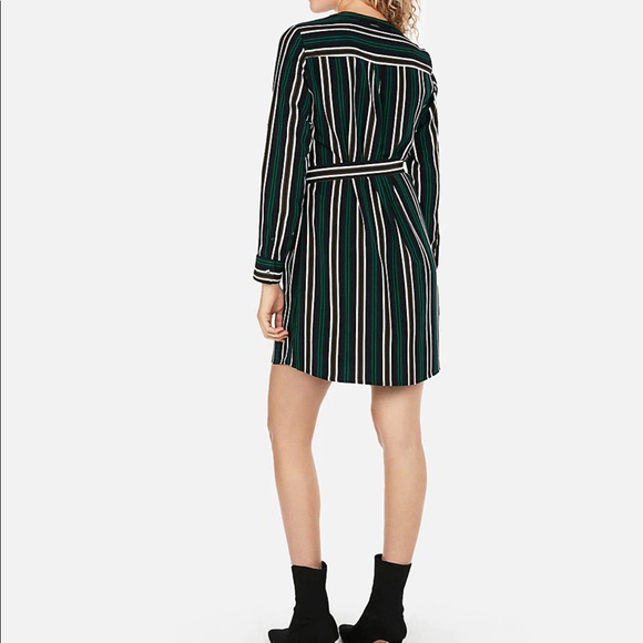Express Stripe Portofilo Shirt Dress ✨✨ Brand New Green - Picture 2 of 6